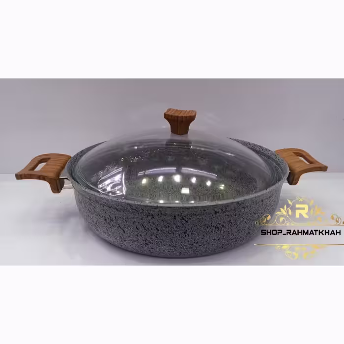 تابه گرانیتی سایز 32 تام گرانیتی داخل و بیرون گرانیتی در دو رنگ طوسی  و مشکی (ارسال با باربری و پس کرایه)  