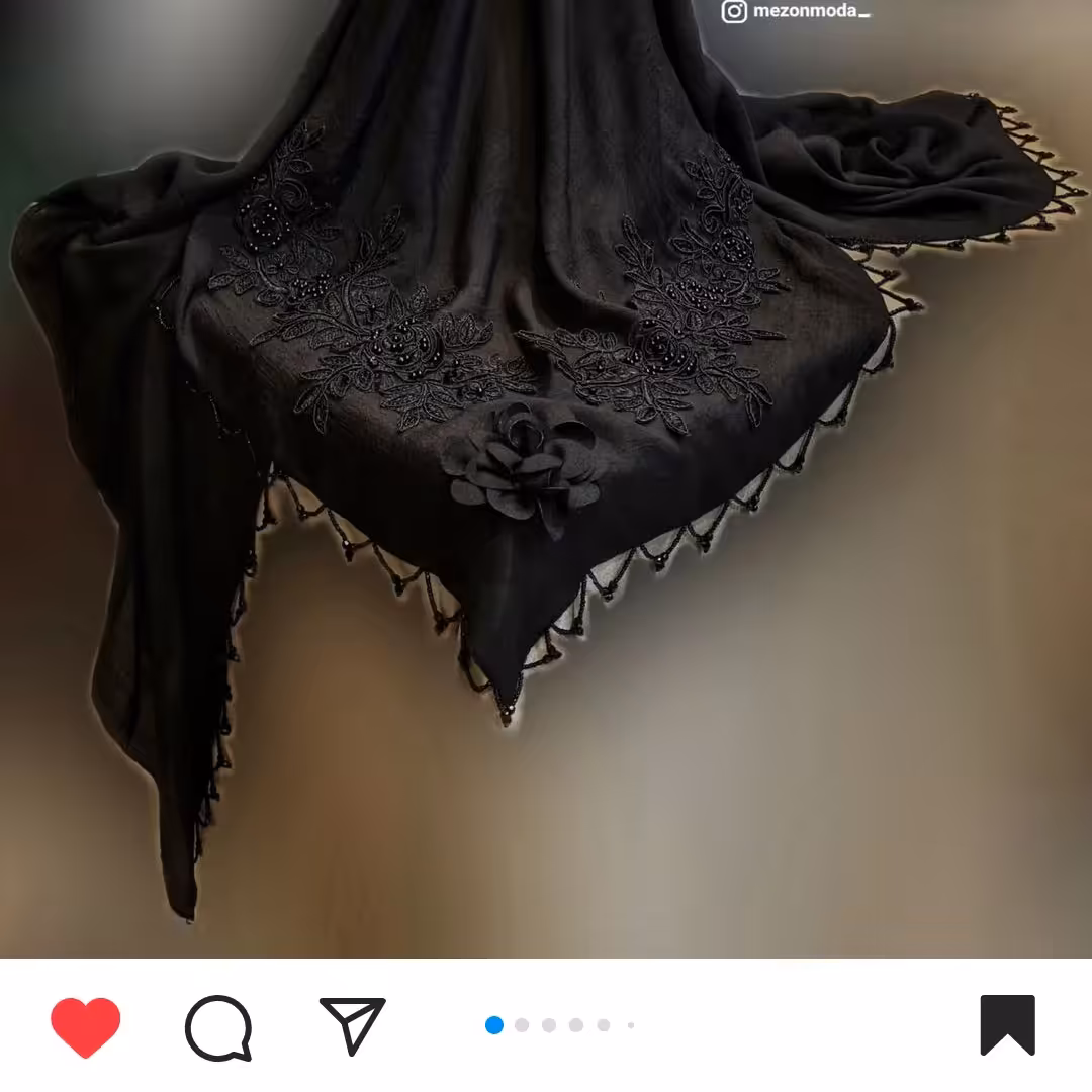 روسری کار شده مجلسی جنس اسلپ 