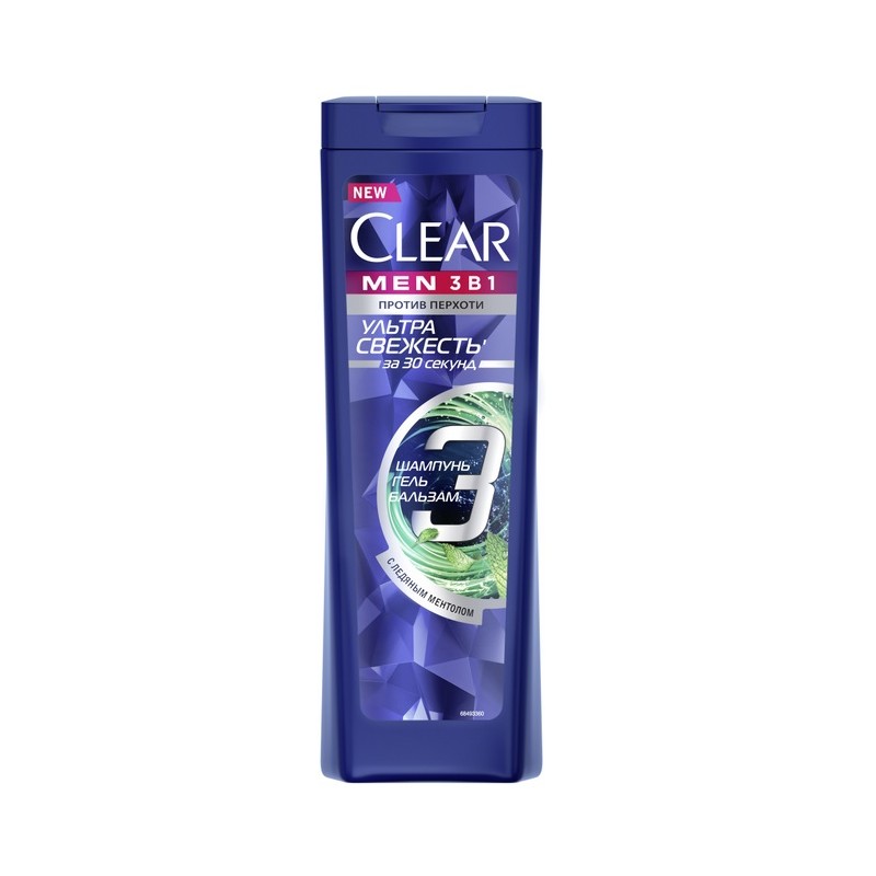 شامپو مو سهدریک مردانه مدل Ultra Freshness (نعنایی) کلیر 400 میل