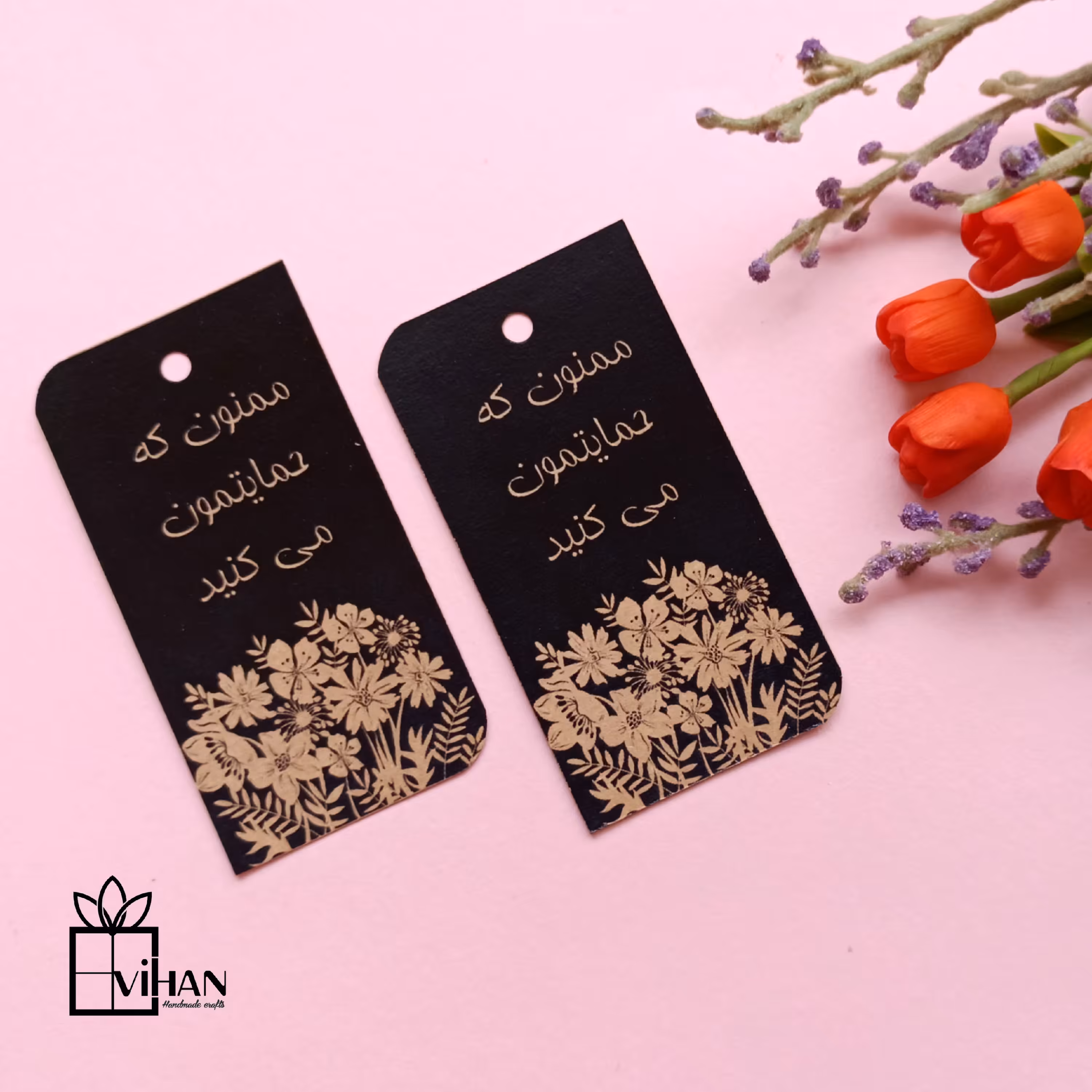 تگ کرافت تشکراز مشتری تک رو و پشت ساده بسته 10 تائی 