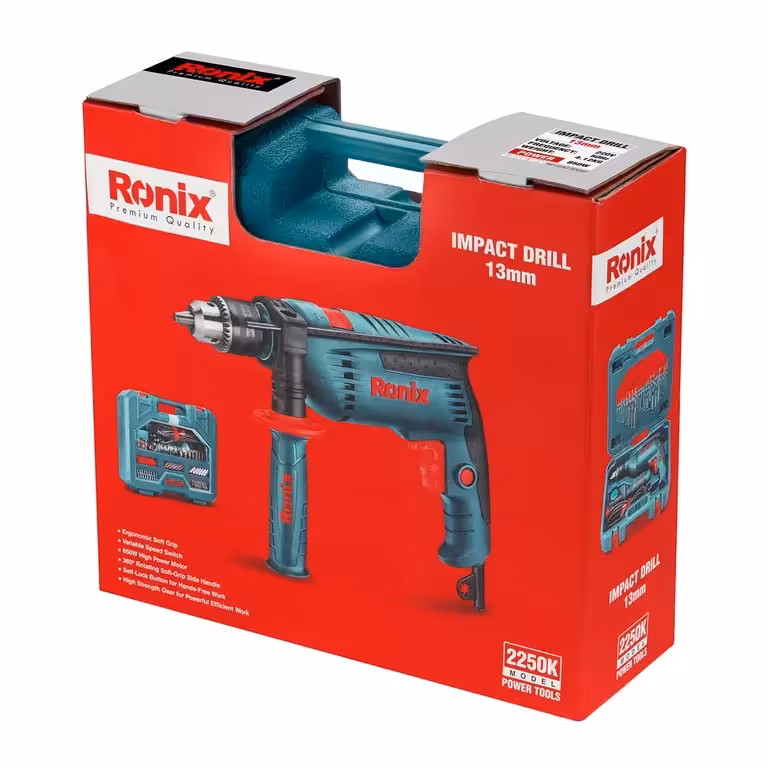 دریل 13 میلی متری چکشی 850 وات – 2250K رونیکس