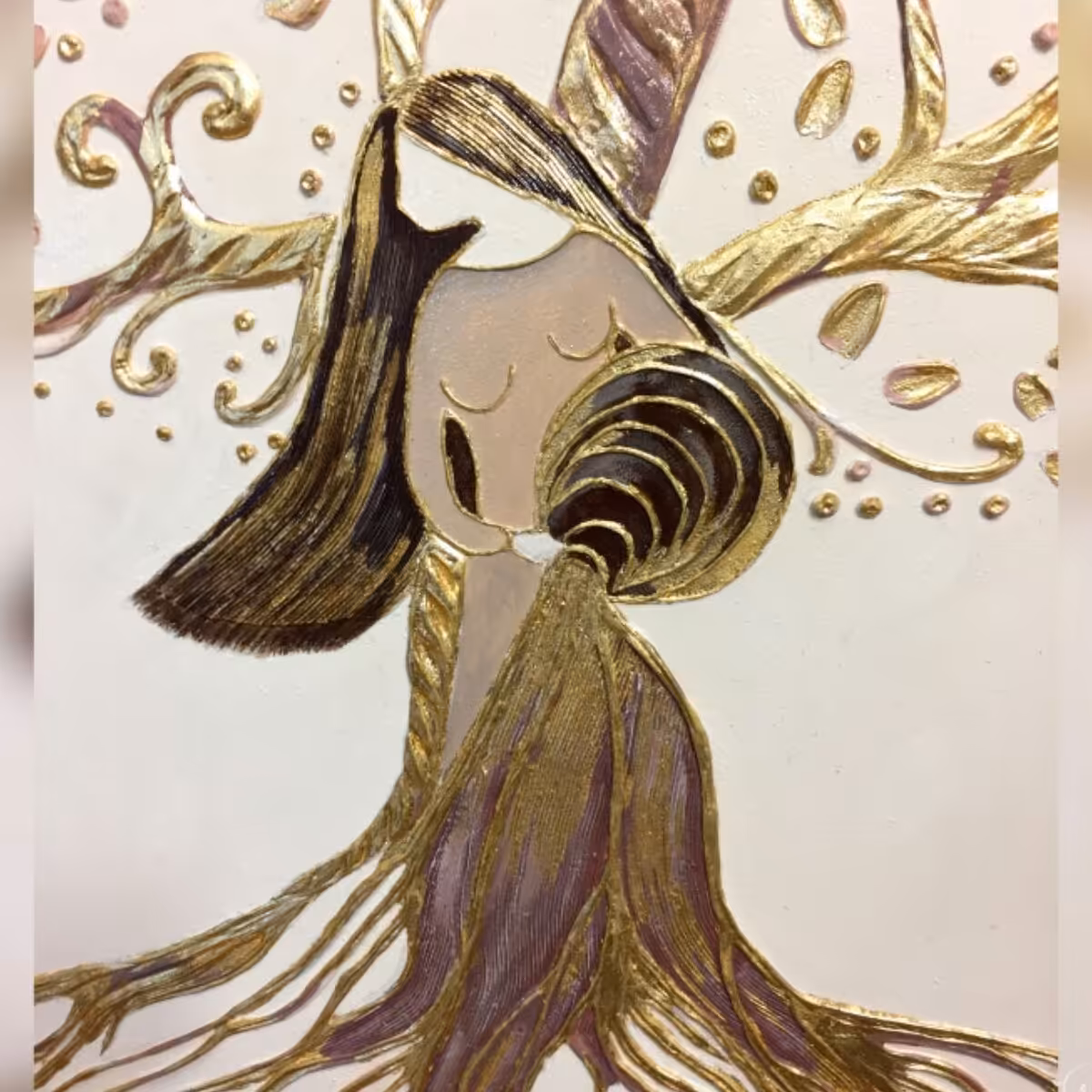 تابلو دکوراتیو خاص درخت مادر   کار شده روب بوم نقاشی 100 در 70