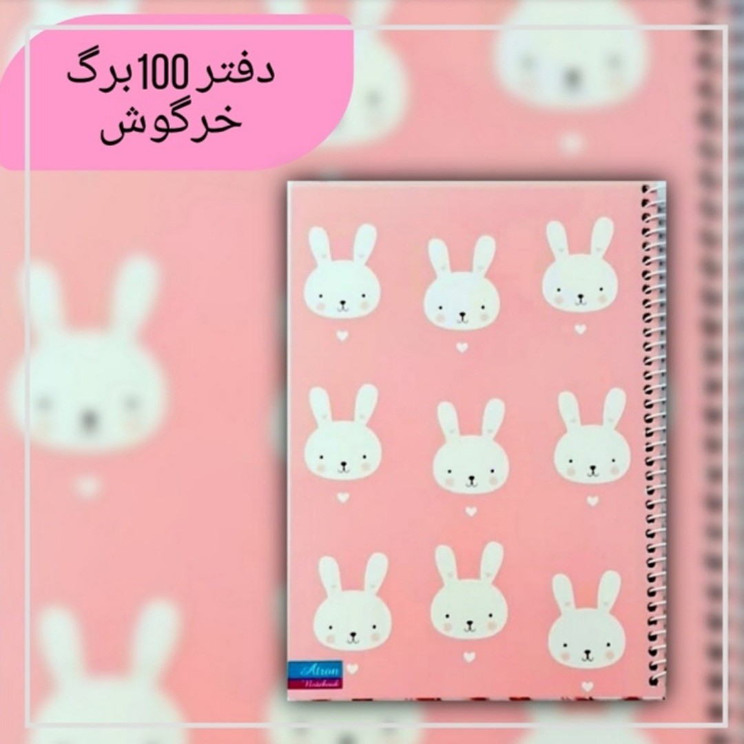 دفترمشق 100برگ خرگوش. جنس کاغذدرجه یک. جلد گلاسه مقوای ضخیم. سایز وزیری. فروش به صورت تک و عمده