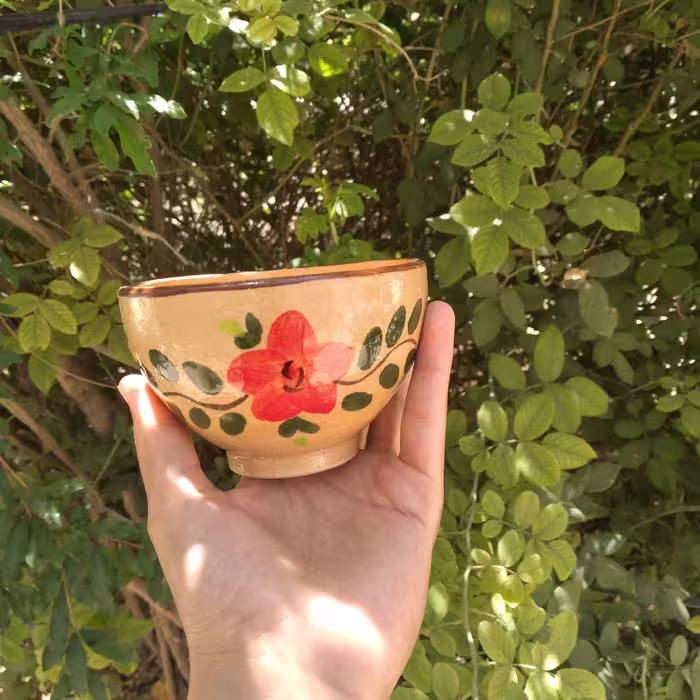 پیاله سفالی لعابی