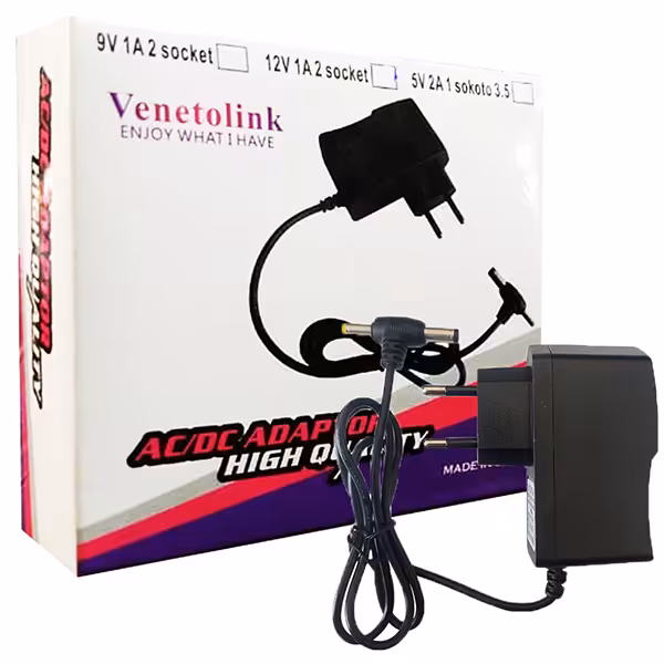 آداپتور مودم کمبو 9 ولت 1 آمپر دو سر ونتولینک Venetolink
