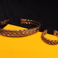 ست دستبند و انگشتر مسی طرح اسپرت مردانه و زنانه