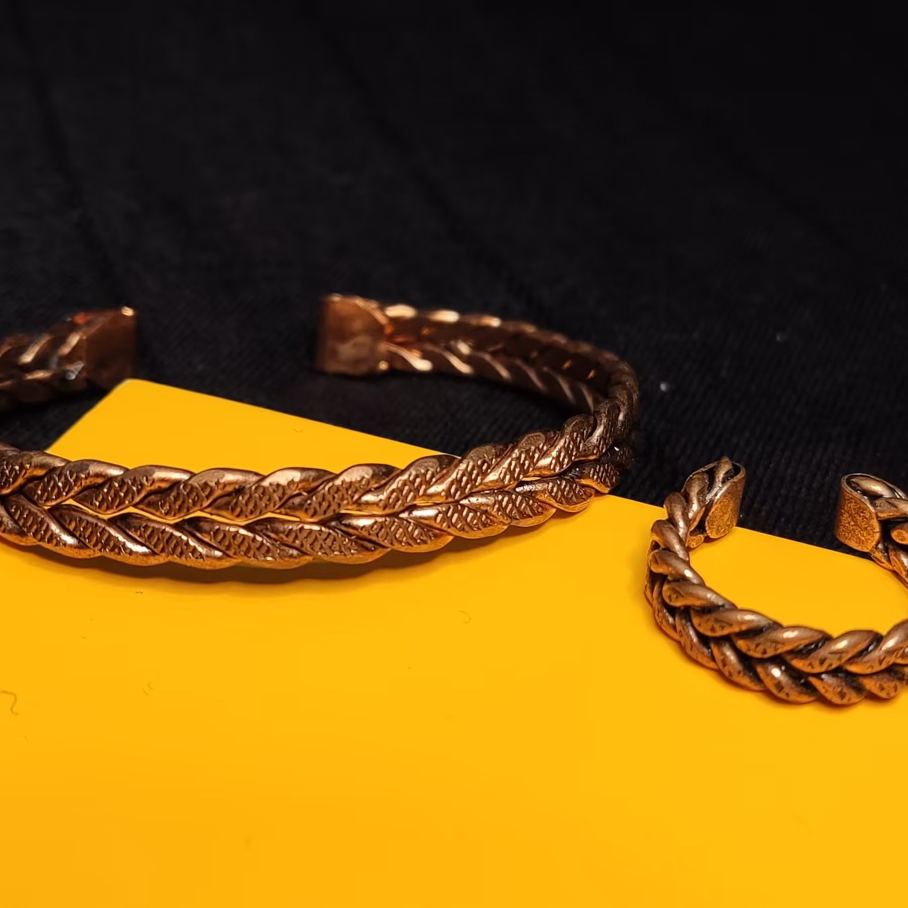 ست دستبند و انگشتر مسی طرح اسپرت مردانه و زنانه