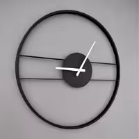 ساعت دیواری گرد قطر 50  مشکی مات