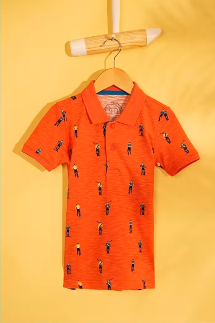 تی شرت یقه پولو نارنجی پسرانه و بچگانه صورتی اورجینال U.S. Polo Assn.