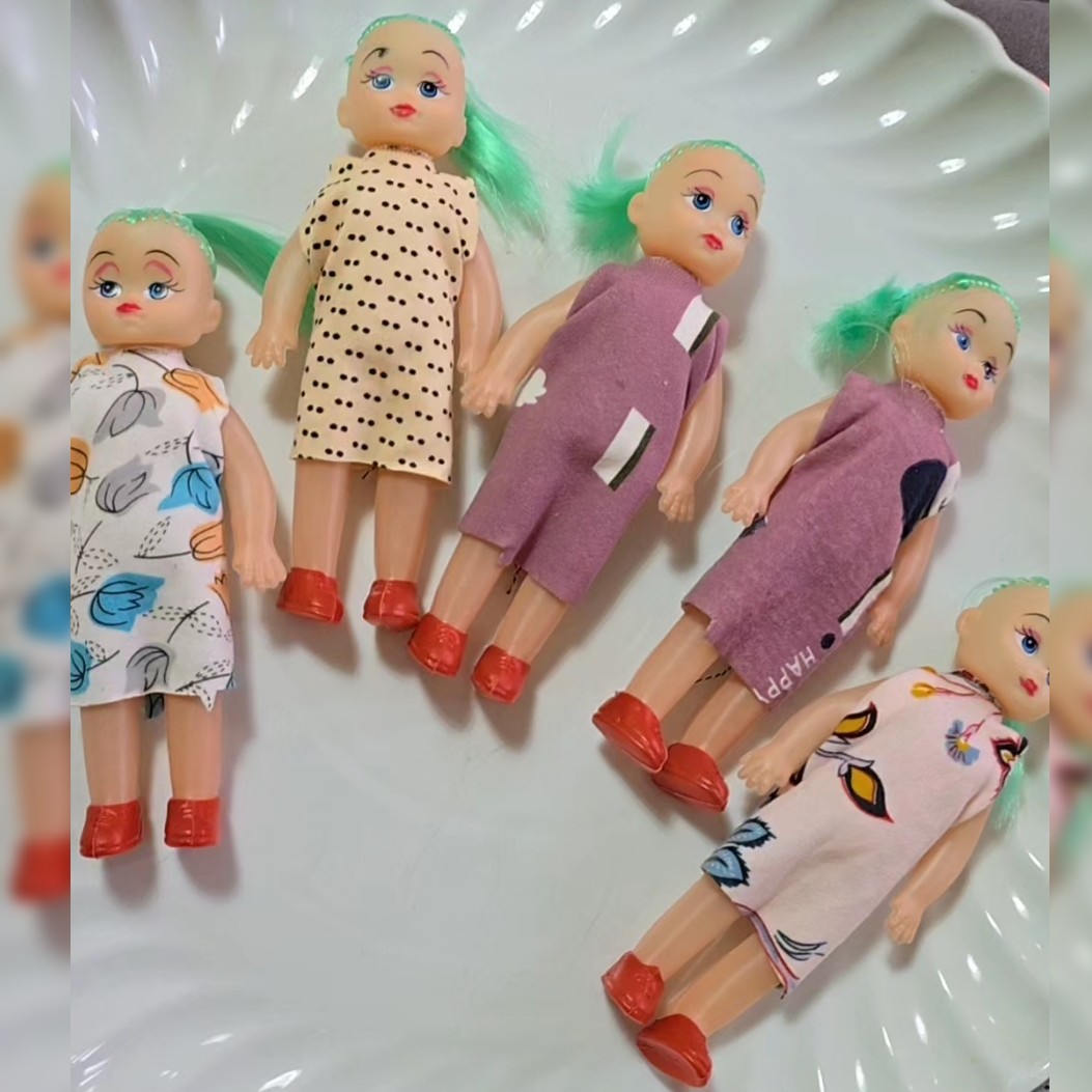 اسباب بازی عروسک 5 عددی مو رنگی