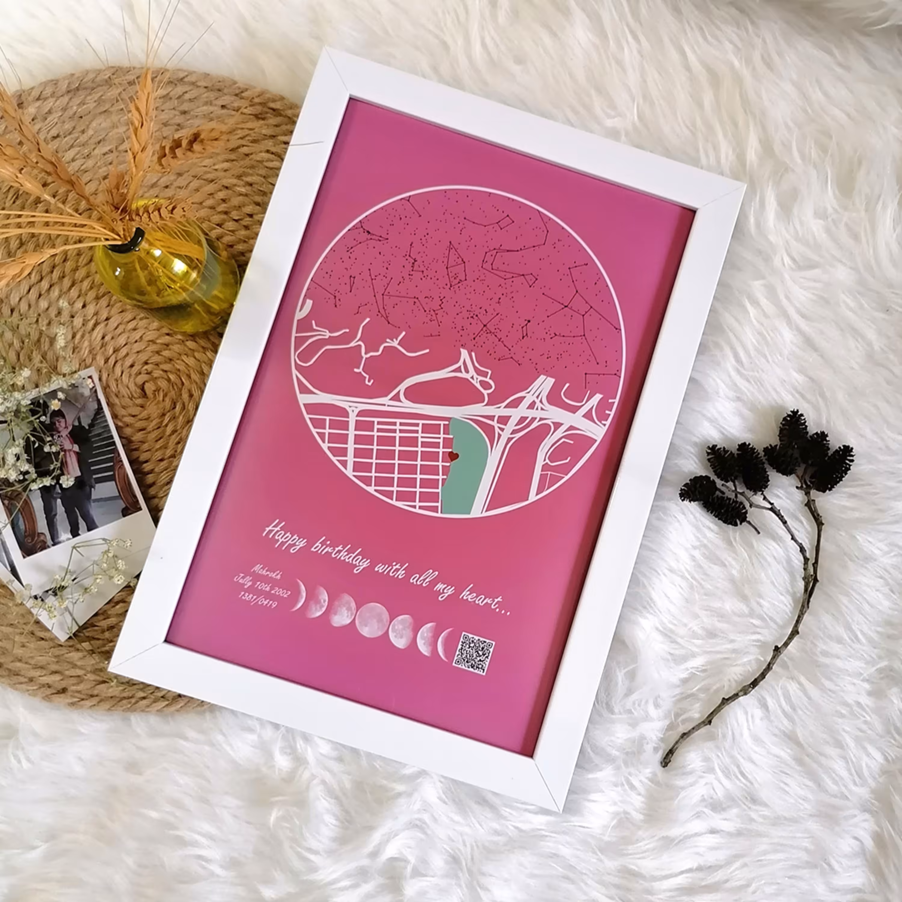 تابلو سایز  20 در 30 ترکیبی آسمان و لوکیشن همراه با کیوآر صوتی