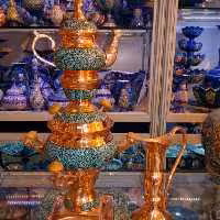 سماور فیروزه کوبی روی مس