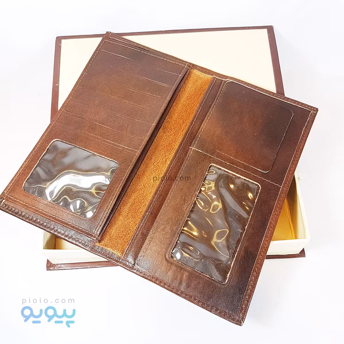 کیف پول کتی مدیران سایز بزرگ چرم گاوی جعبه فانتزی قلمزن کد 409