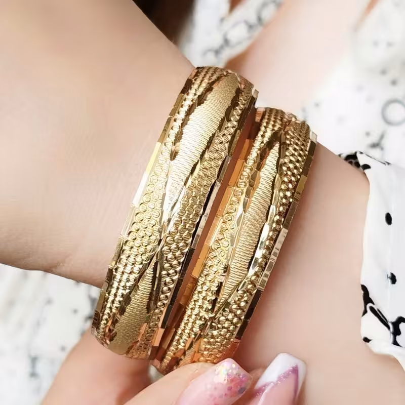 النگوی طلاروس طرح طلا(پک2عددی)رنگ ثابت وضدحساسیت 