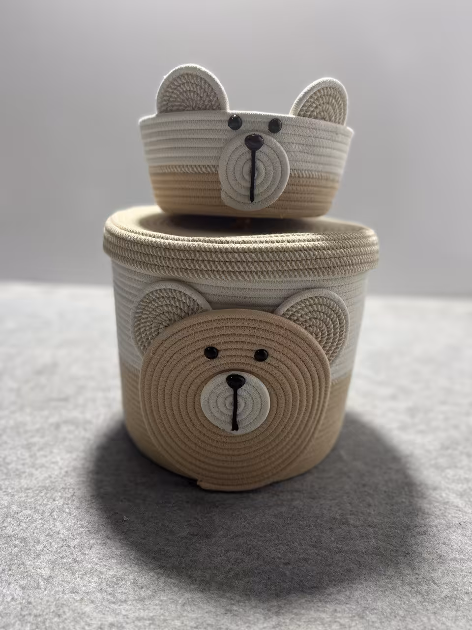 ست دو تیکه سبد درب دار قیطان بافی