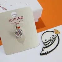 گردنبند برند Xuping از جنس مس و روکش رادیوم طرح بسیار خاص و شیک و مجلسی تک نگین سفید قلبی