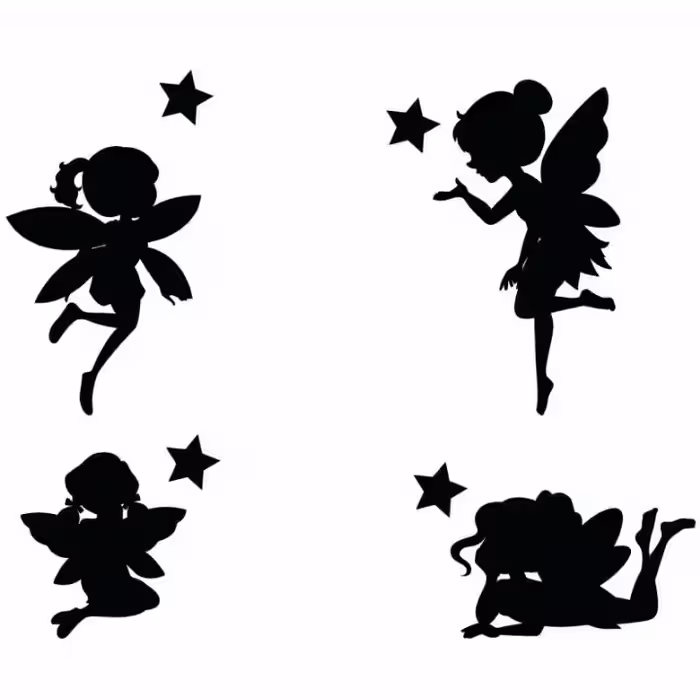 استیکر کلید و پریز طرح فرشته مجموعه 4 عددی و 2 عدد ستاره