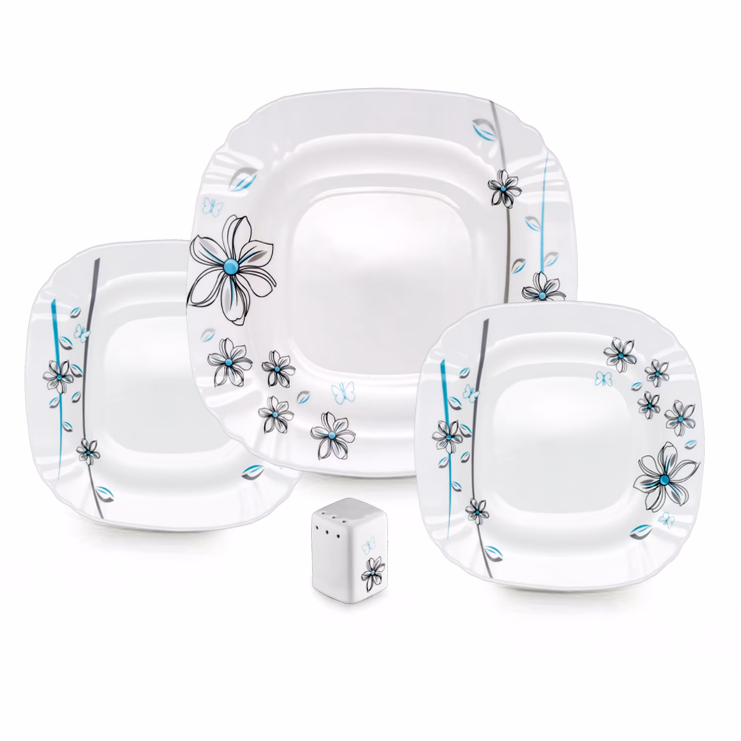 ست خیار خوری 9 پارچه طرح ماریا آبی مربع