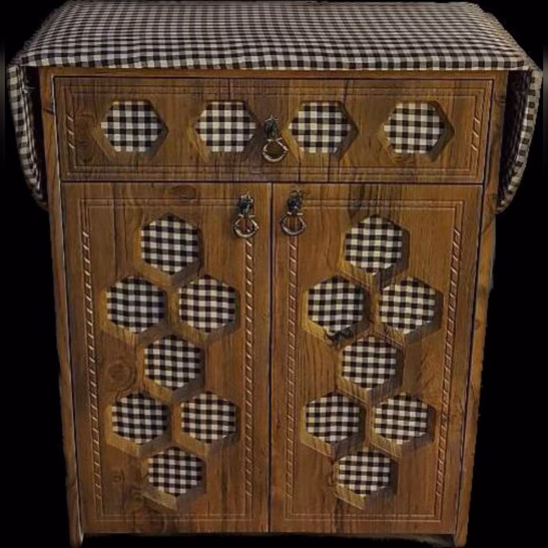 میز اتو وکیوم مدل زنبوری رنگ قهوه ای 