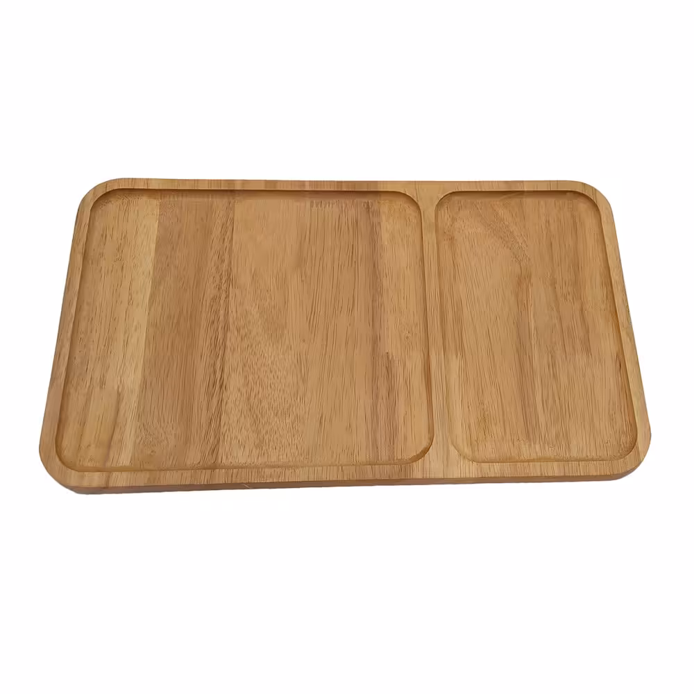 سینی چوبی پذیرایی بزرگ مدل دو خانه