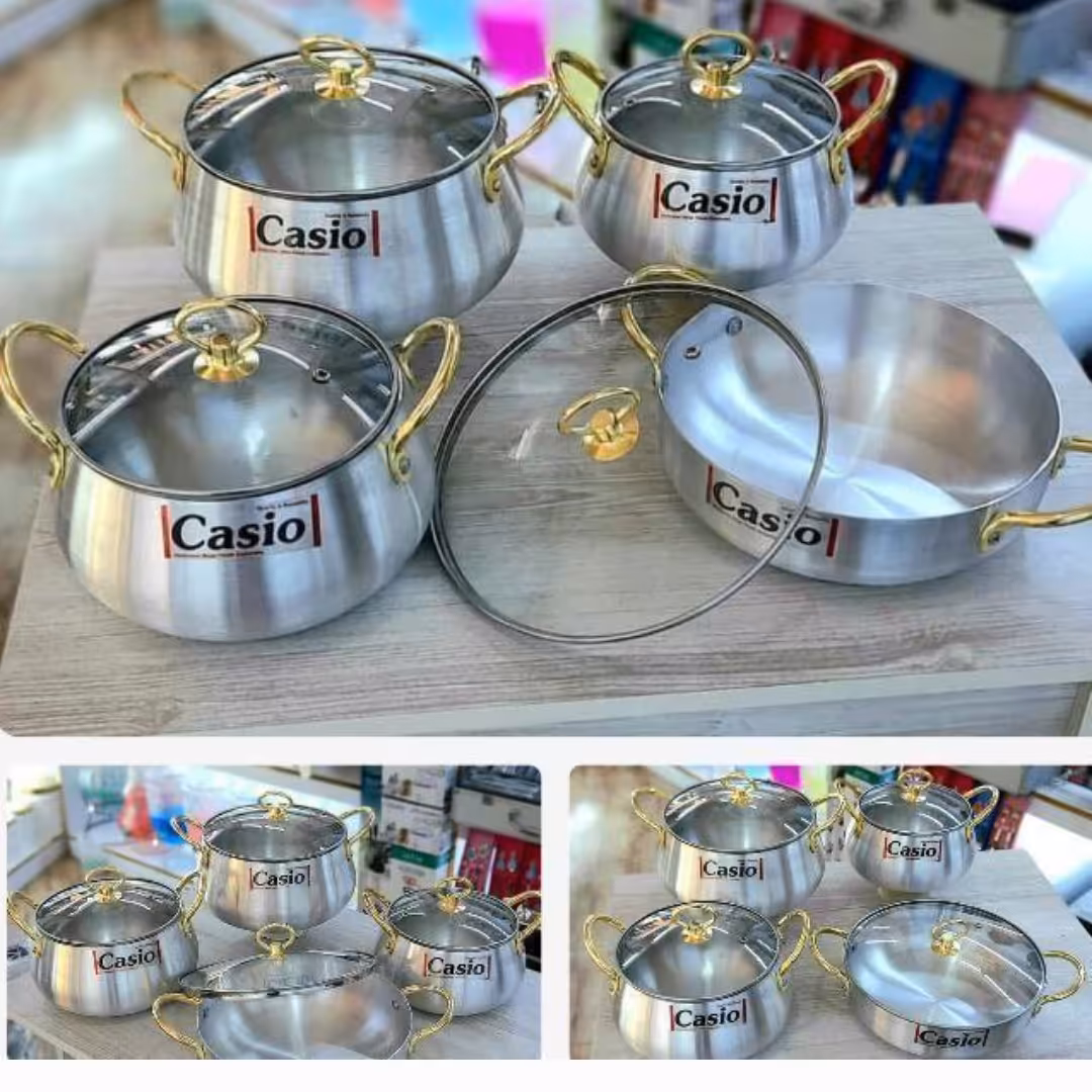 قابلمه روحی کاسیو 8پارچه  دسته طلایی