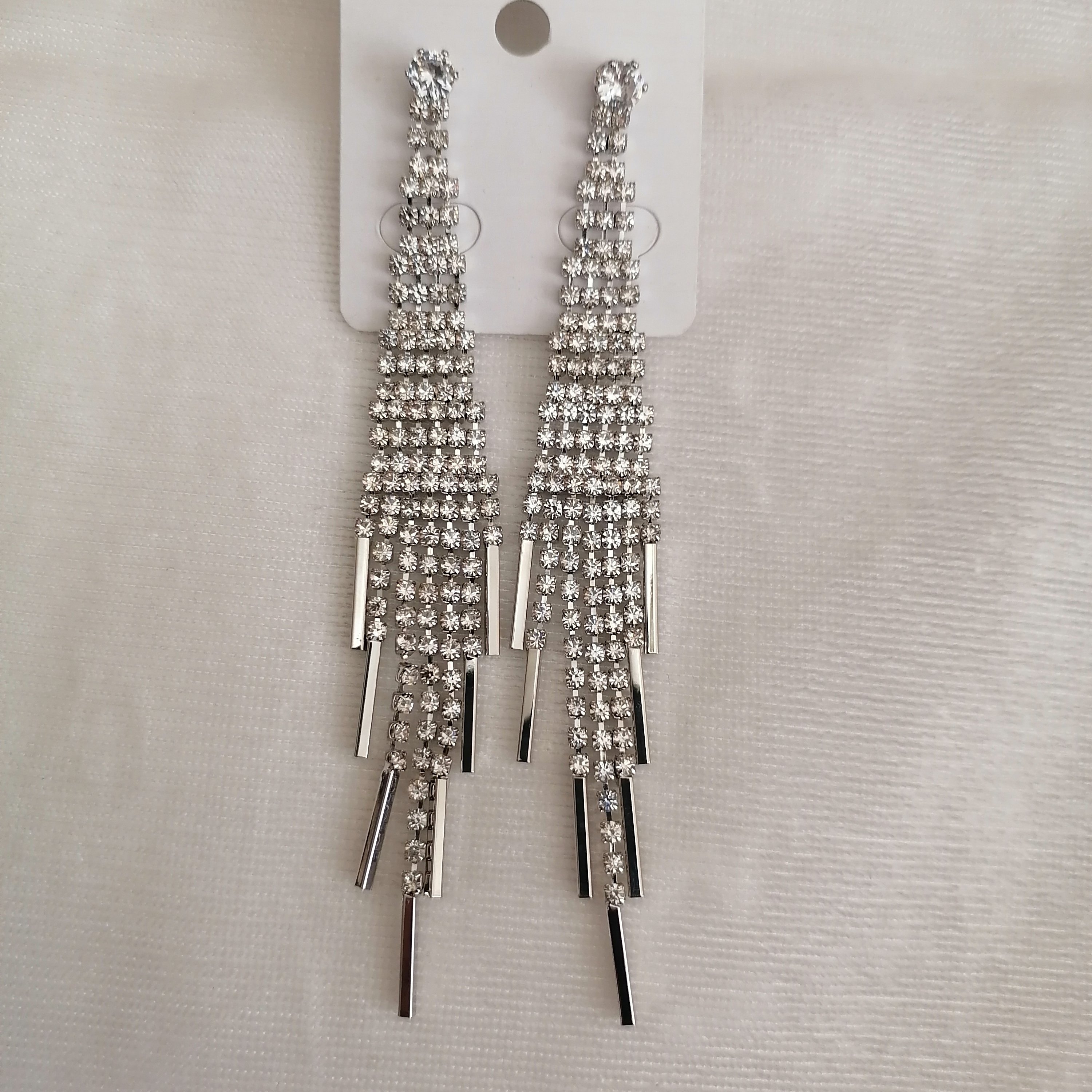گوشواره استیل نگین دار مجلسی کد3098