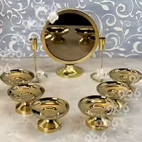 هفت سین فلزی گلدار 300/23 طلایی