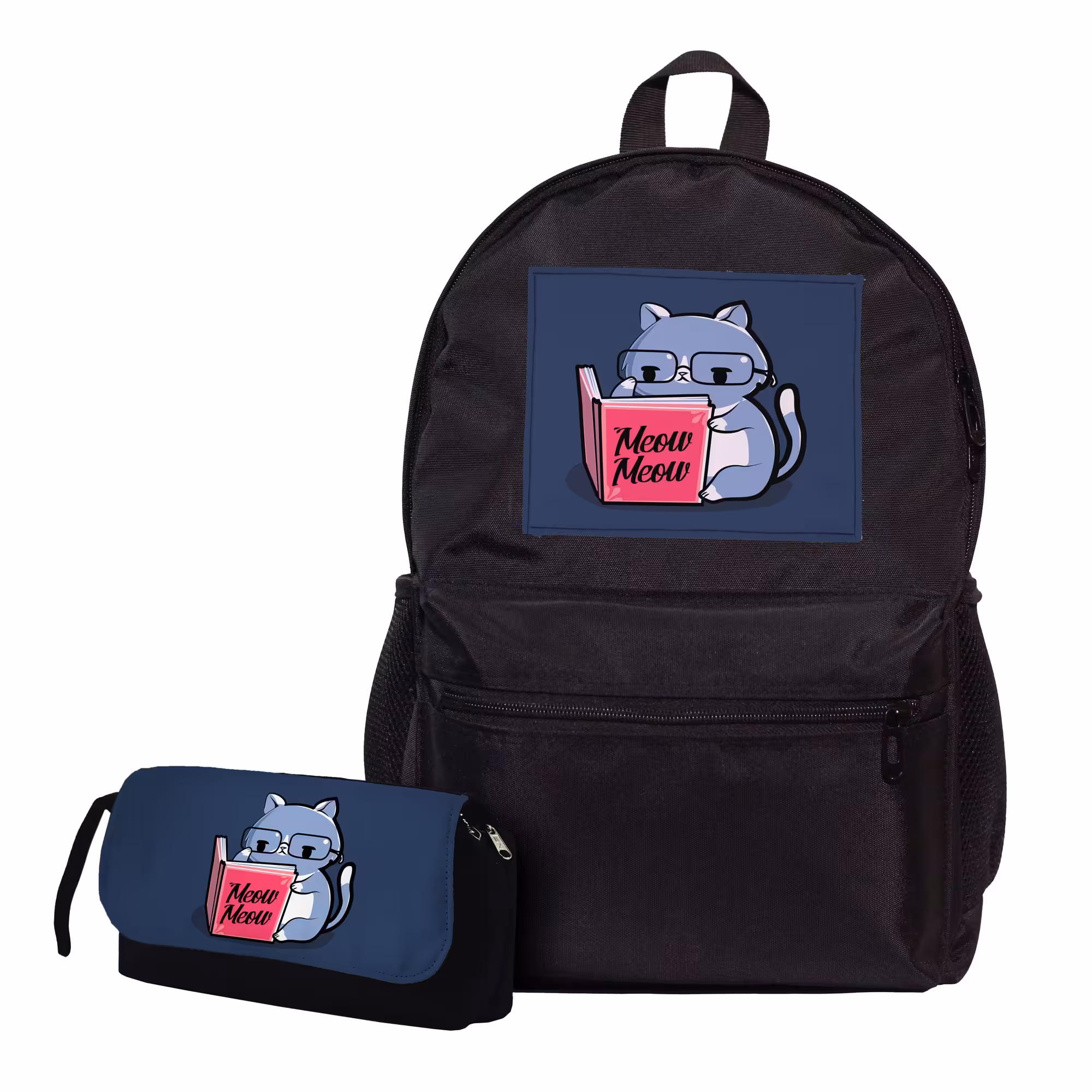 کوله پشتی طرح گربه اهل کتاب و کتابخوان 