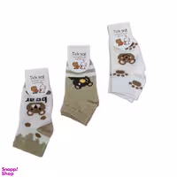 جوراب طرح خرسی مجموعه 3 عددی