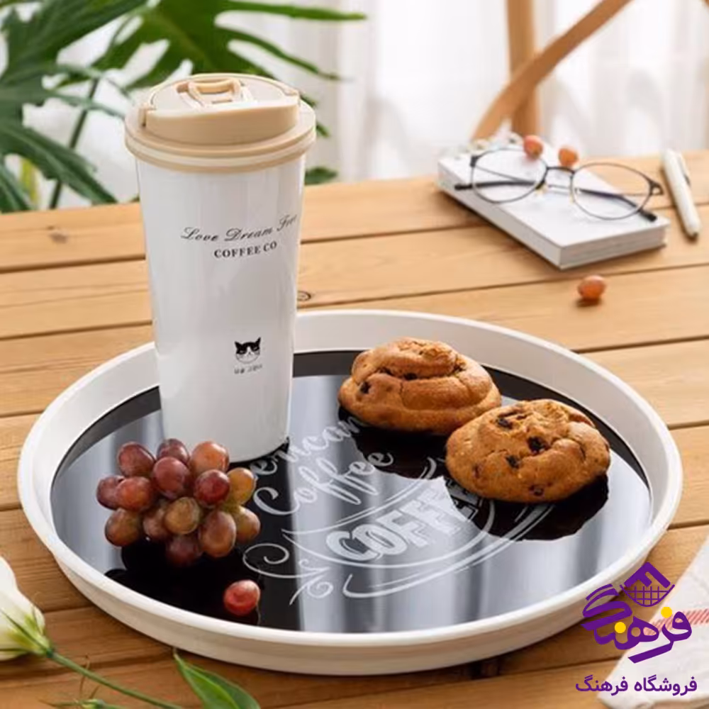 سینی رایکا کف شیشه گرد بزرگ