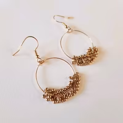 گوشواره طلایی مجلسی آویز دار ، کیفیت فوق العاده عالی