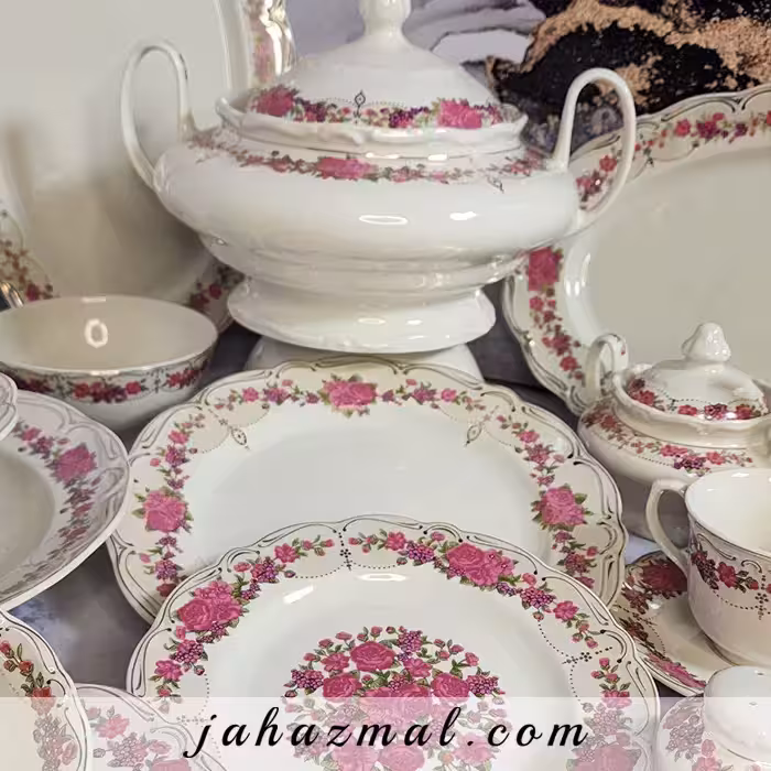 سرویس چینی پردیس طرح پاتریشیا 98 پارچه بن چاینا