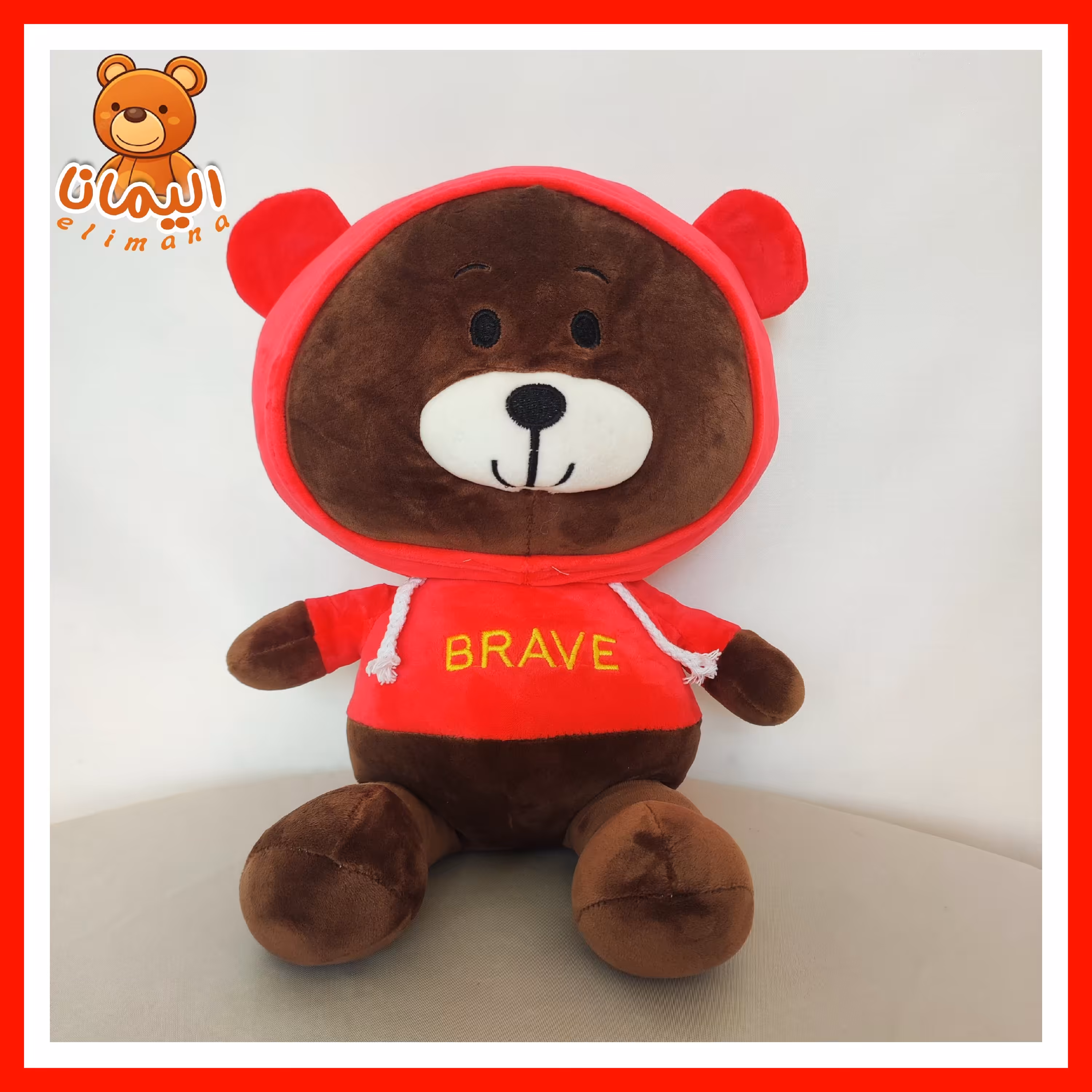 عروسک خرس قهوه ای پولیشی کلاه دار