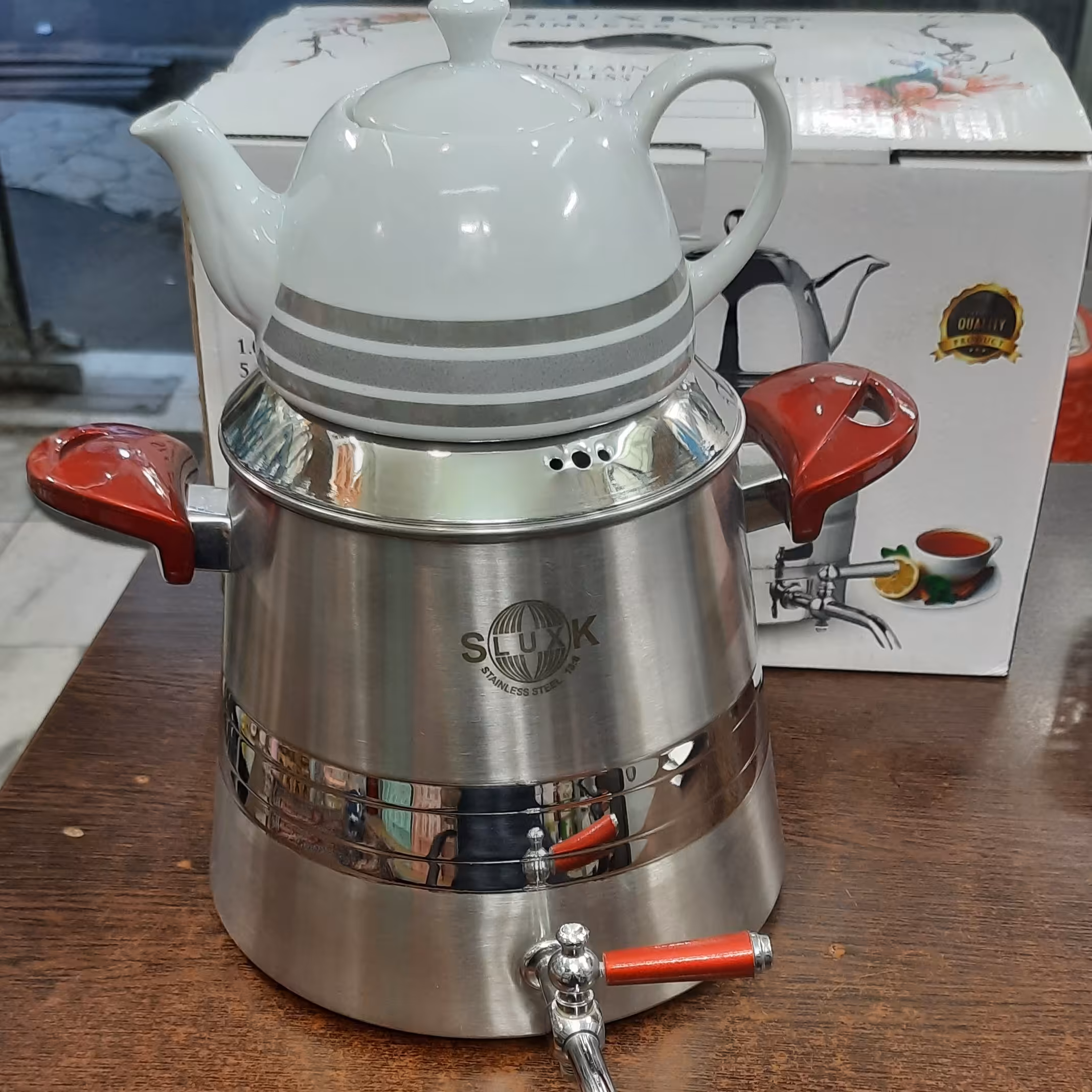 کتری قوری استیل کف چدن