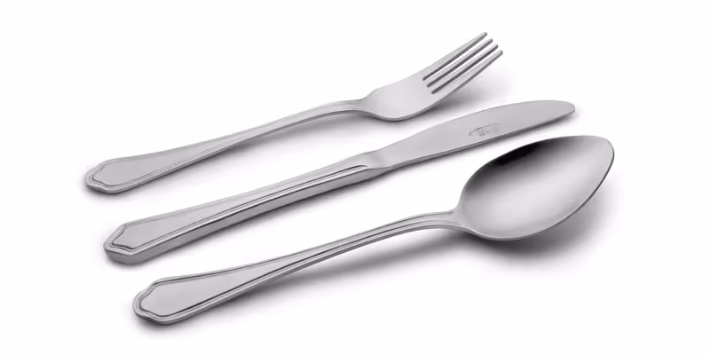 سرویس قاشق و چنگال 57 پارچه ناب استیل مدل ونیز