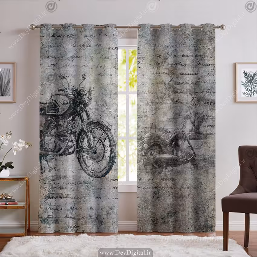 پرده پانچ سه بعدی طرح موتور سیکلت PK-6120