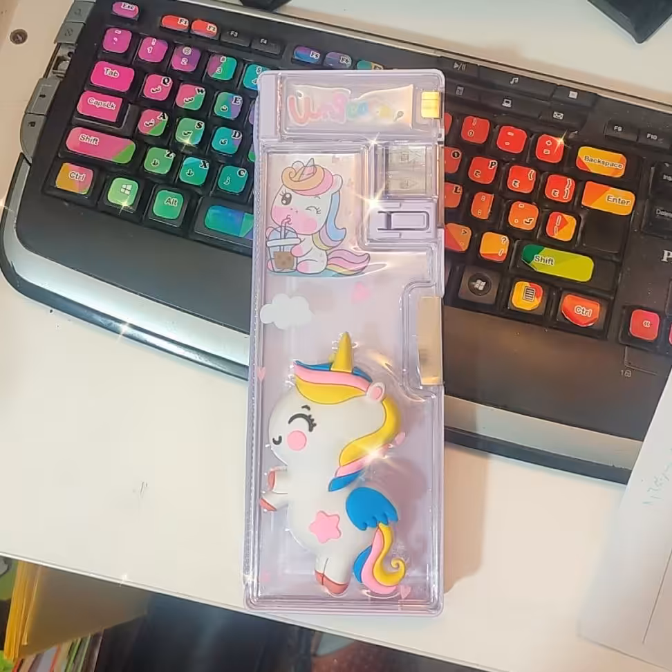 جامدادی یونیکورنی دو طرفه تراش دار