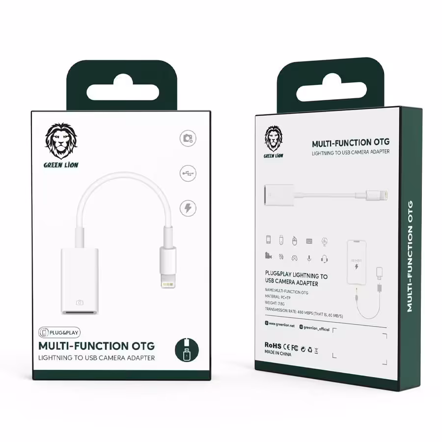 کابل تبدیل لایتنینگ به USB گرین مدل Lightning to USB Adapter Multi-Function