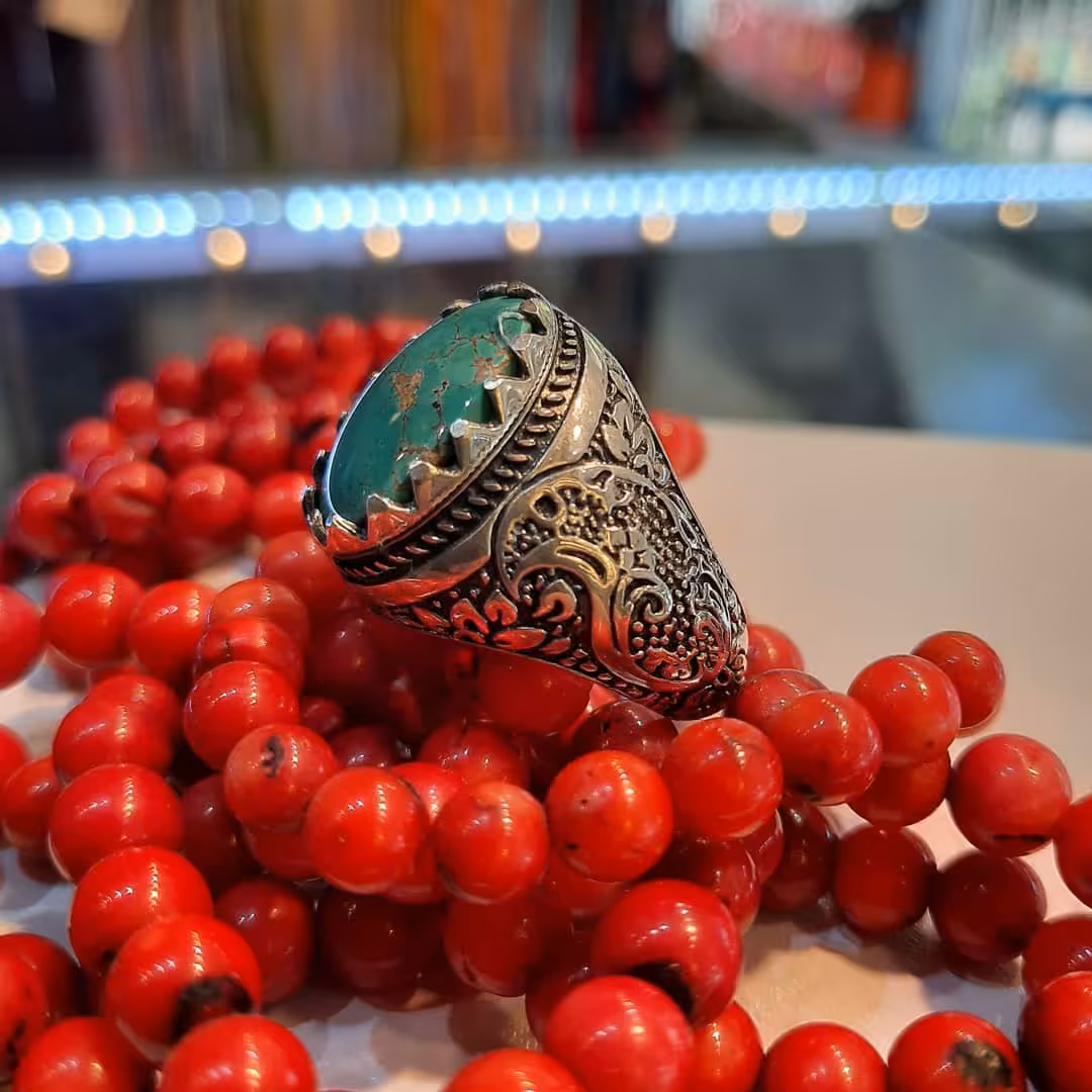 انگشتر فیروزه نیشابوزی طرح سنتی