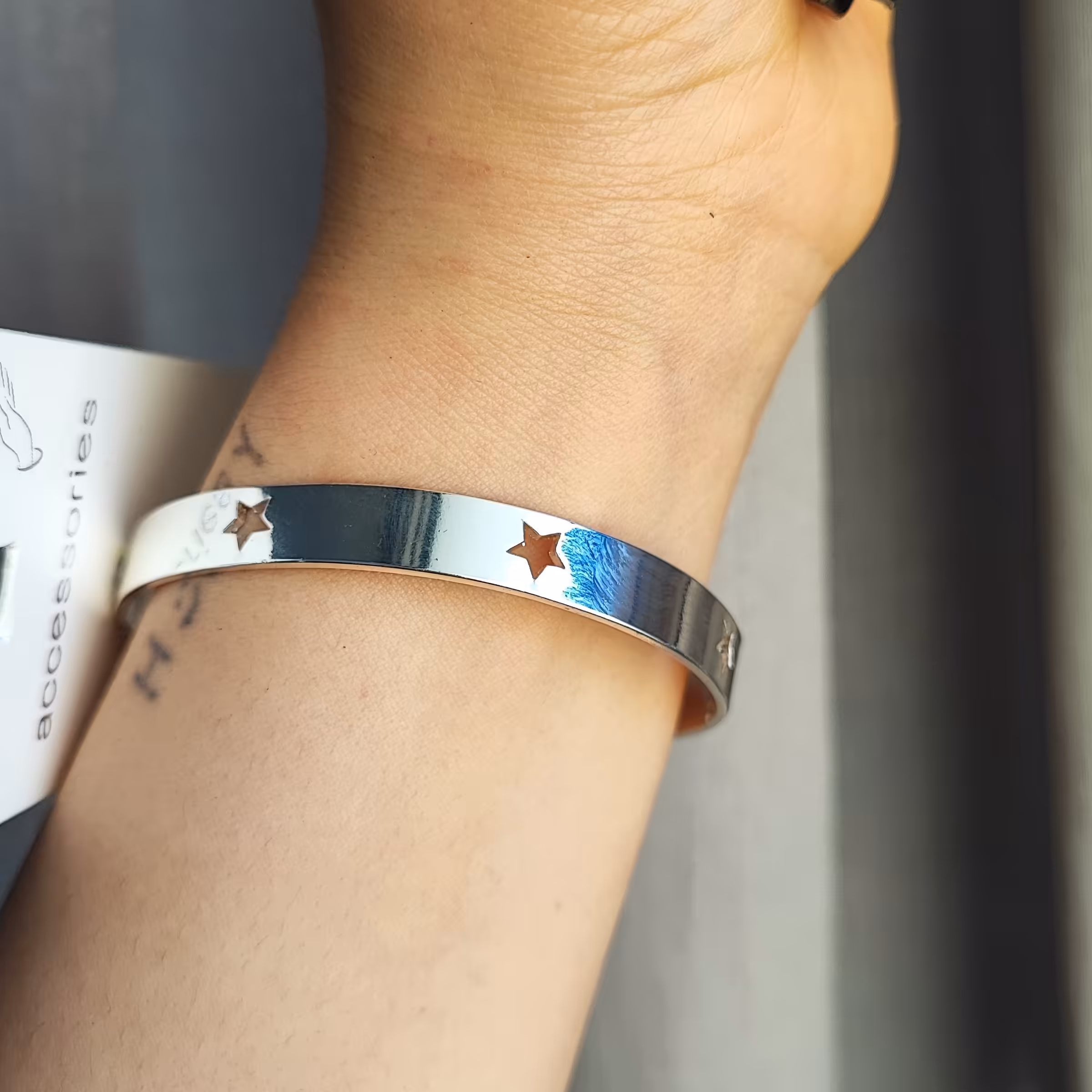 دستبند استیل ستاره ای مینیمال