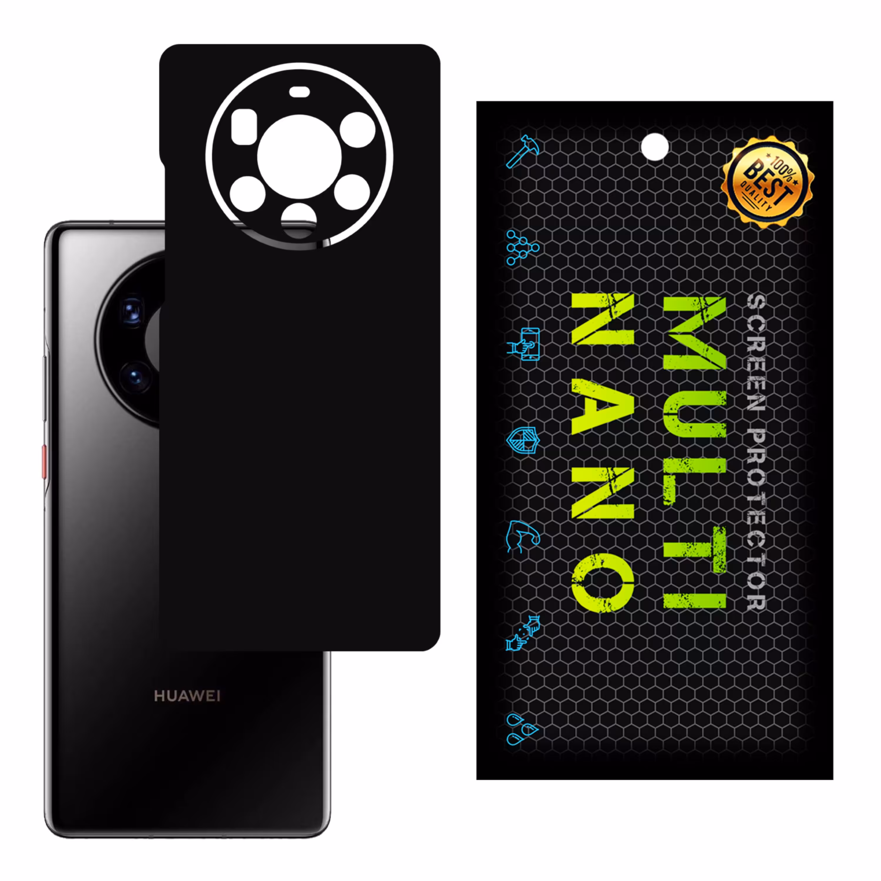 برچسب پوششی MultiNano مدل X-F1M-Black برای پشت موبایل هواوی Mate 40 Pro Plus