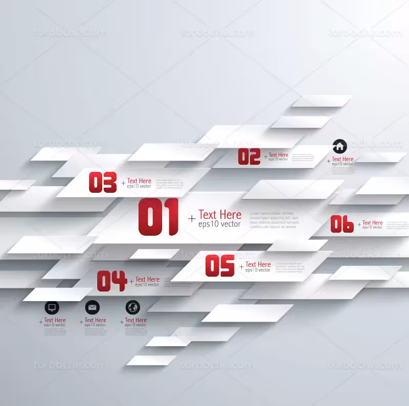 وکتور اینفوگرافیک رنگارنگ 6 قسمتی | گرافیک با طعم تربچه