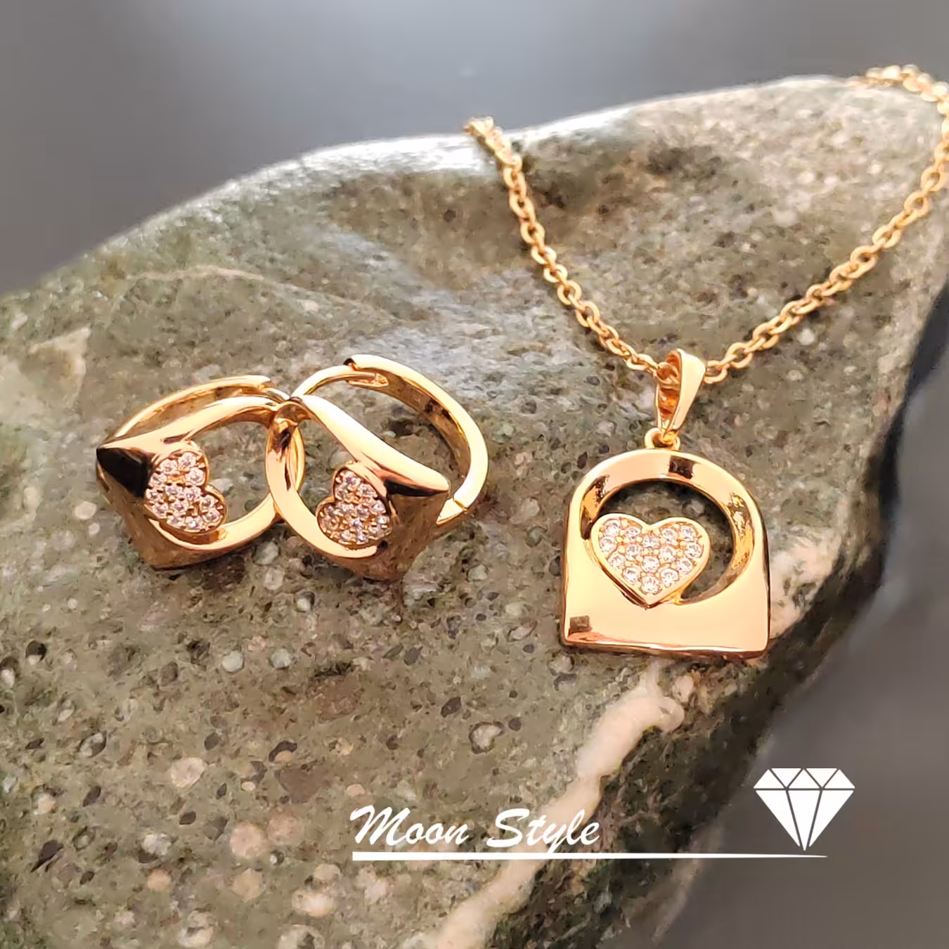 نیم ست خانه قلبی ژوپینگ طرح طلا