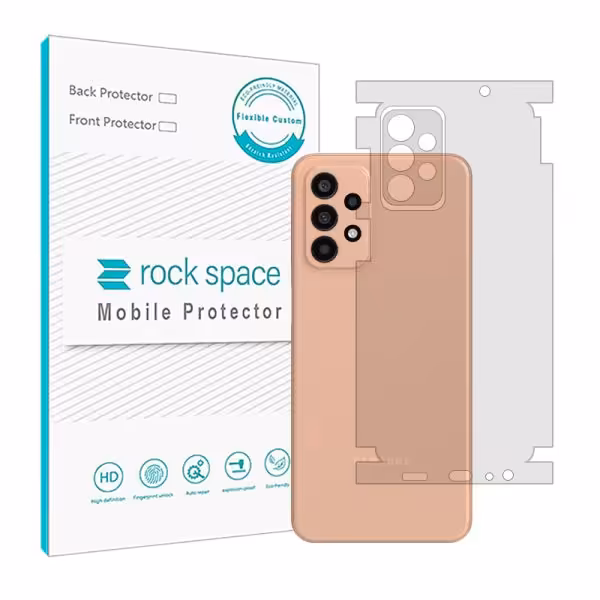 گلس محافظ پشت گوشی سامسونگ A23 5G مدل نانو هیدروژل شفاف برند راک اسپیس سایز M کد 25199