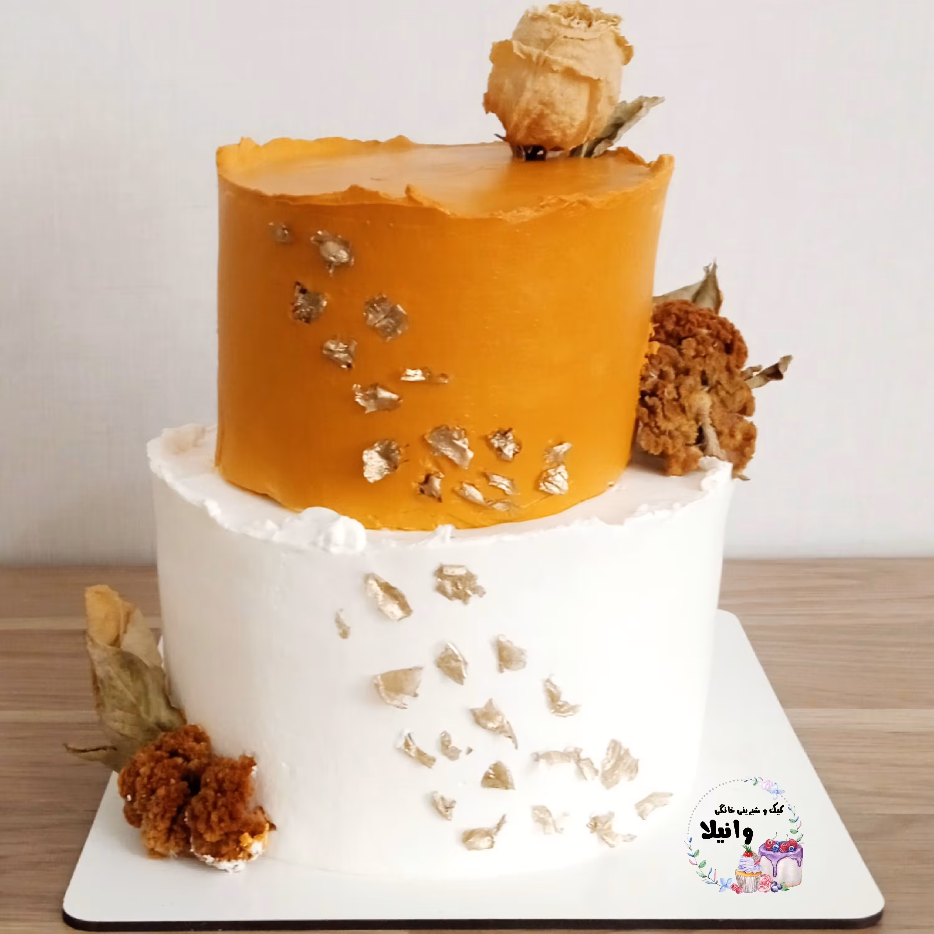 کیک خانگی ،کیک دو طبقه پاییزی