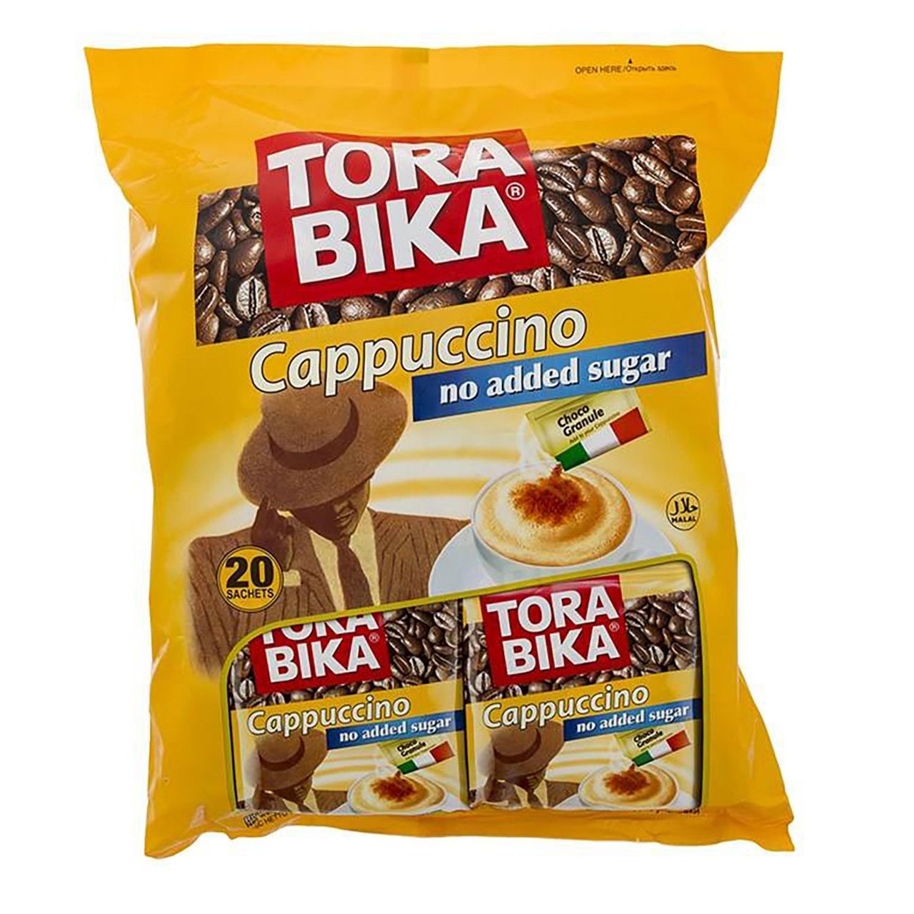 کاپوچینو بدون شکر ترابیکا مدل  cappuccino no added suger بسته 20 عددی