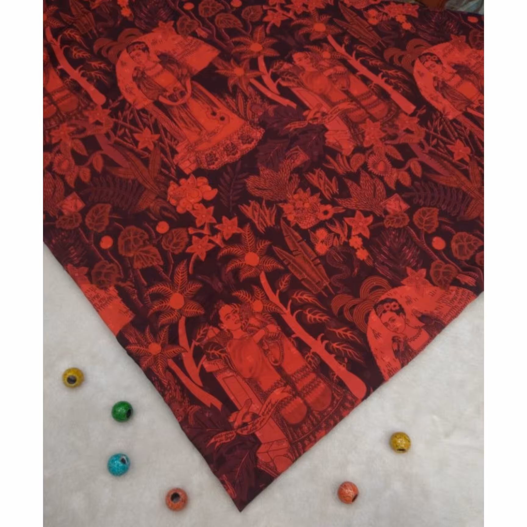 پارچه ابروبادی پوم دار طرحدار   