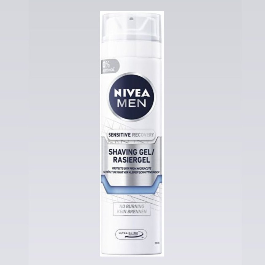 ژل اصلاح نیوا مدل بازیابی پوست برای پوست حساس Nivea Sensitive Recovery Shaving Gel Rasiergel حجم 200 میل