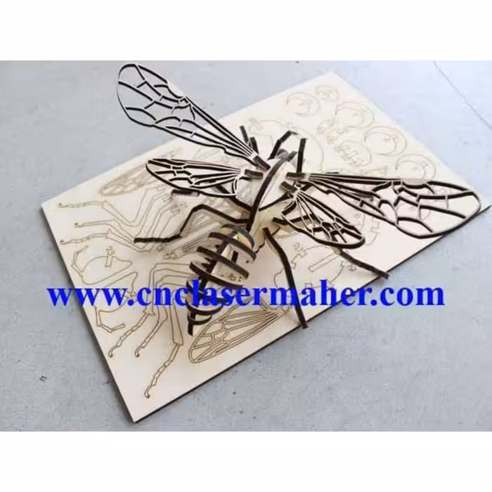 پازل سه بعدی ،پازل چوبی ،پازل طرح زنبور 