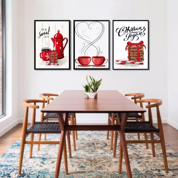 تابلو اشپزخانه مدل Sweet مجموعه 3 عددی سایز 60 در 40